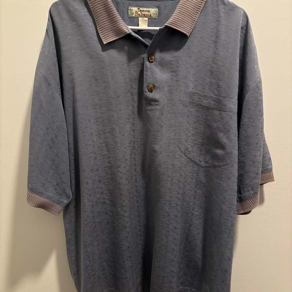 Tommy Bahama 100% Silk Textured Polo Shirt